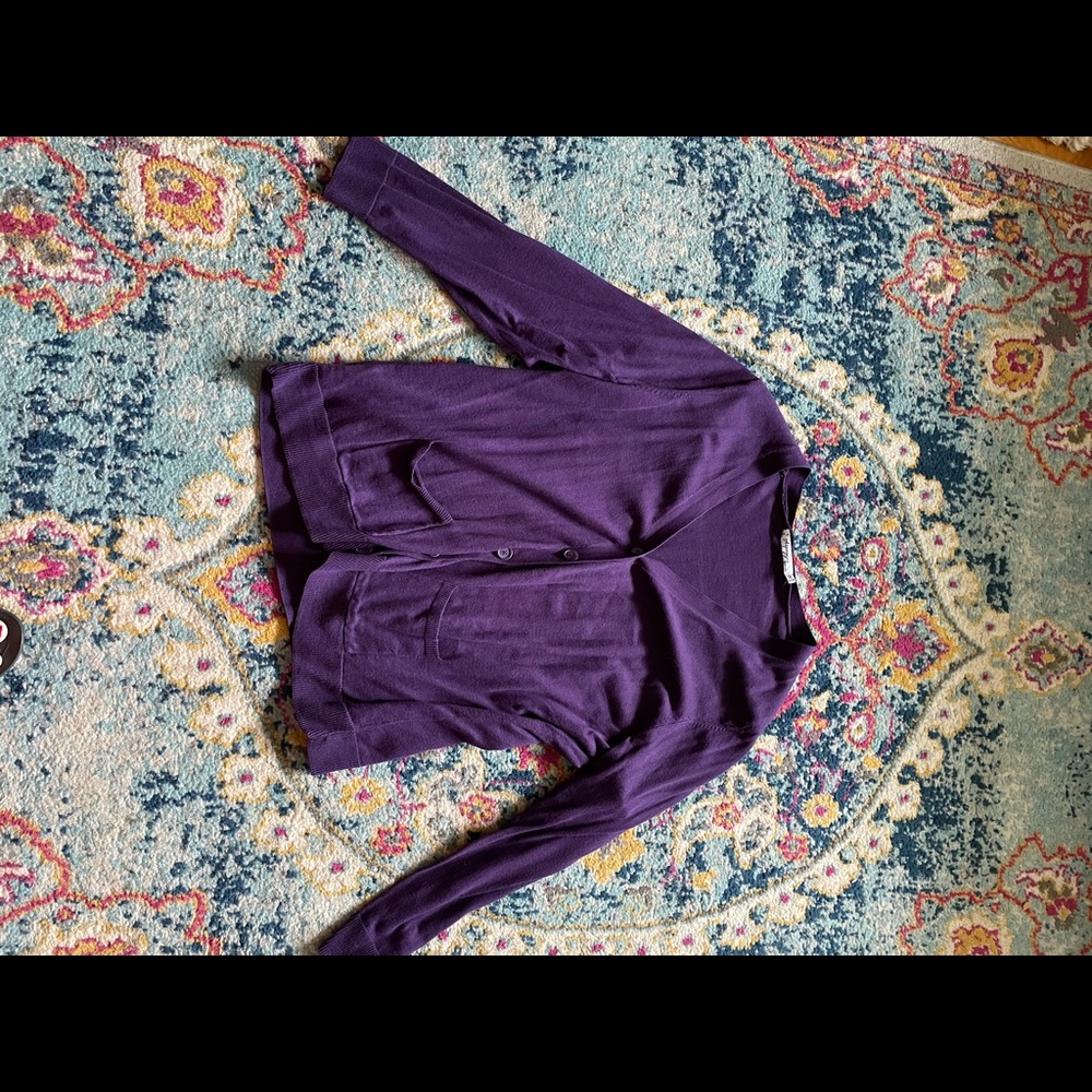Purple cardigan